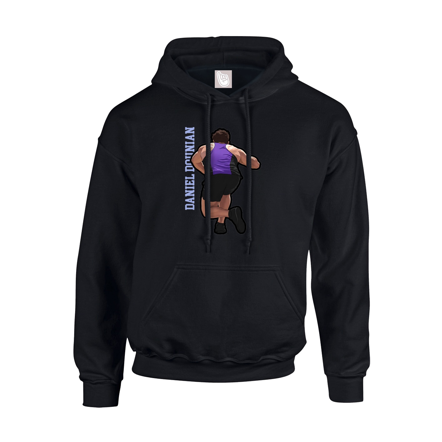 Youth Hoodie — Name Vertical in Black