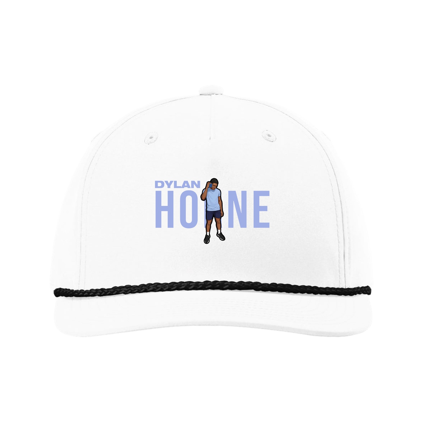 Five-Panel Classic Rope Cap — Player Name in White