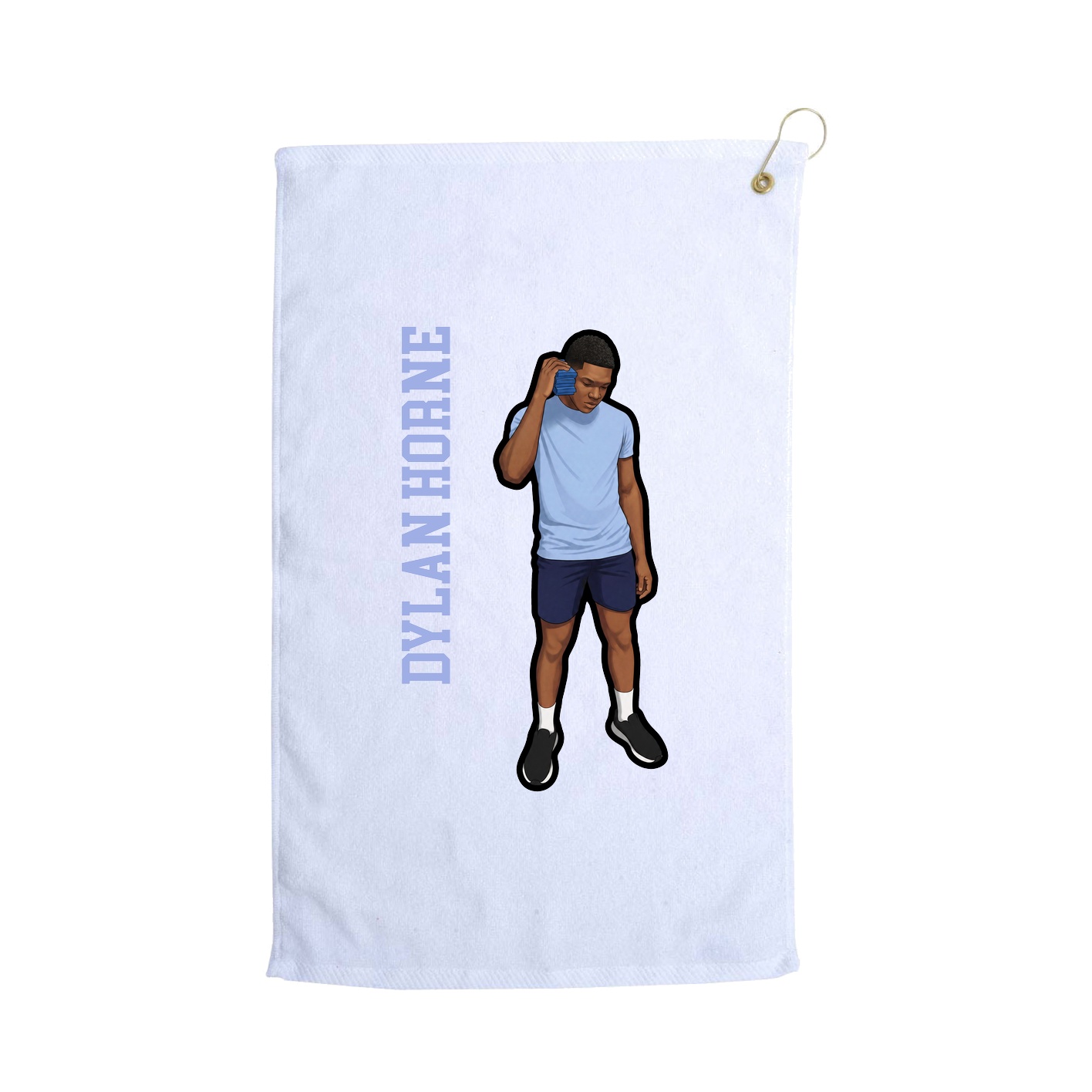 Golf Towel — Name Vertical in White