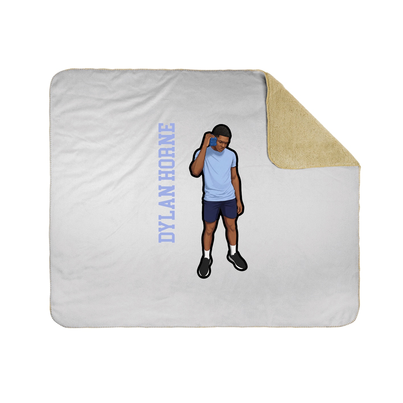 Throw Blanket — Name Vertical in White