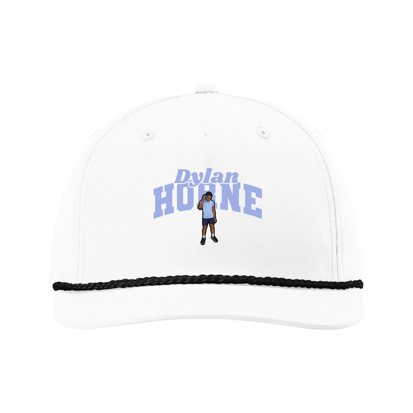 Five-Panel Classic Rope Cap — Signature Arch in White