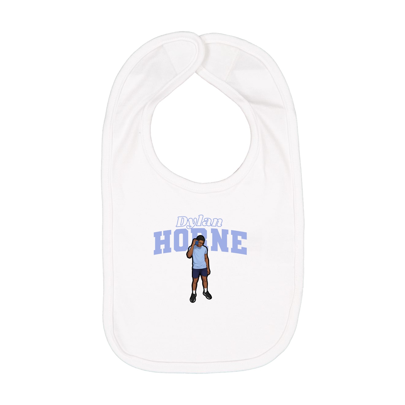 Infant Bib — Name Arch in White