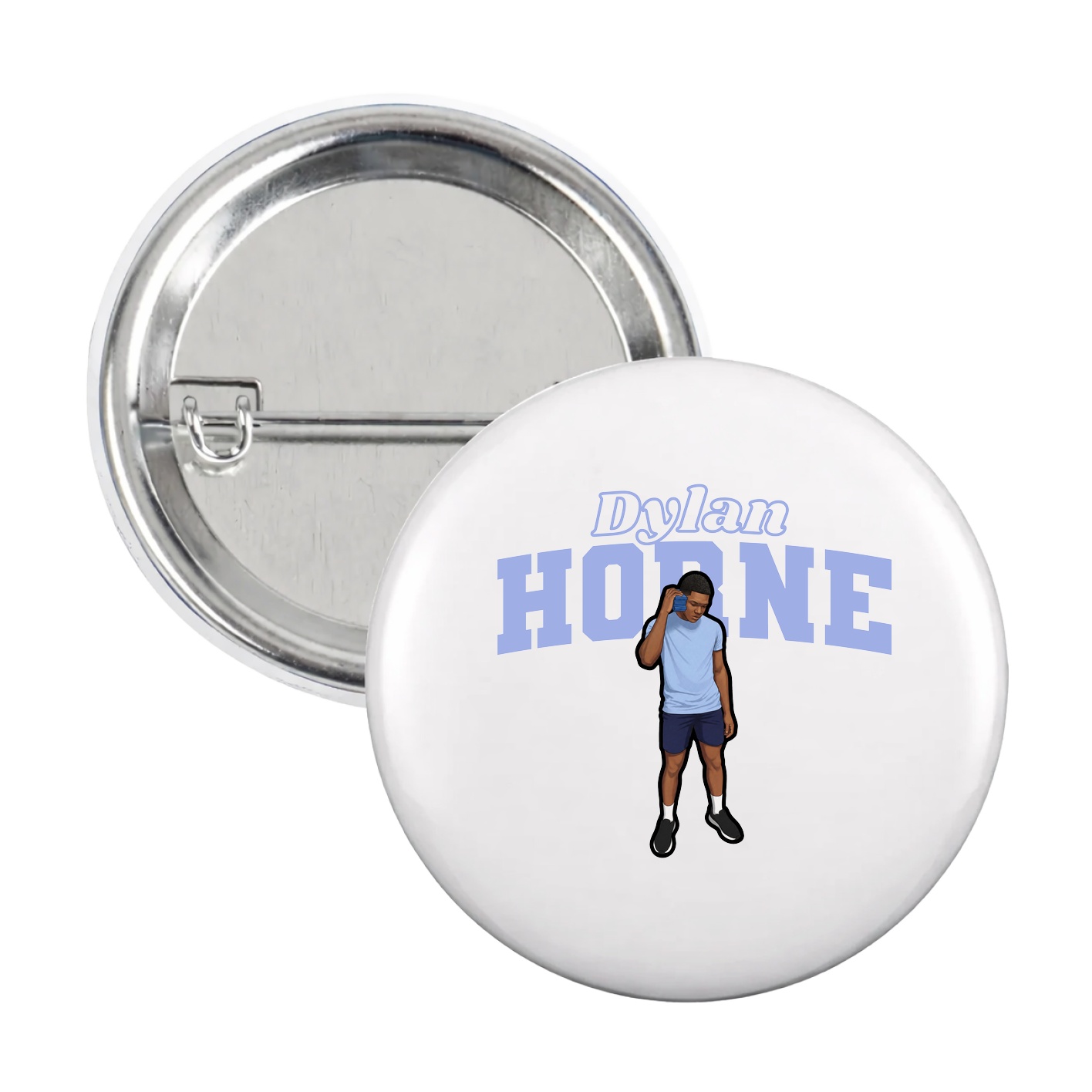 Game Day Button — Name Arch in White