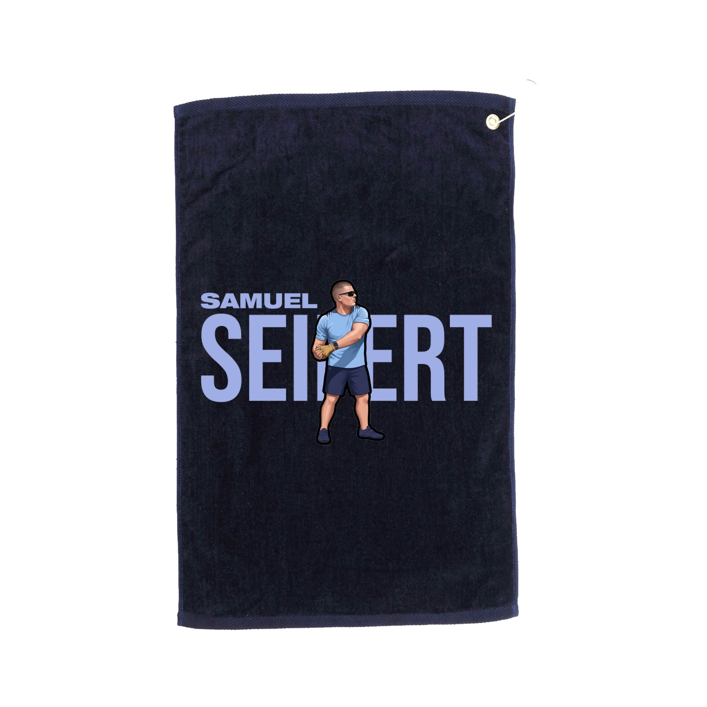 Golf Towel — Player Name in Navy