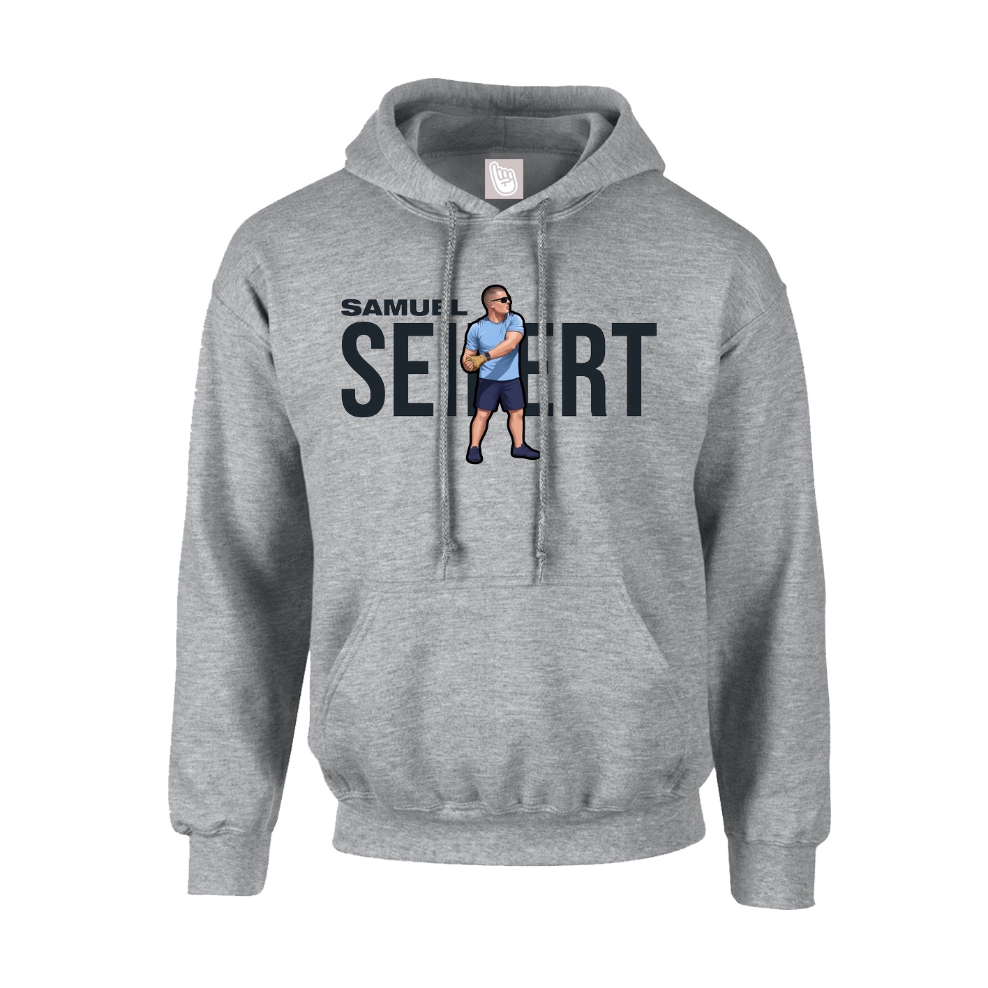 Hoodie — Player Name in Grey
