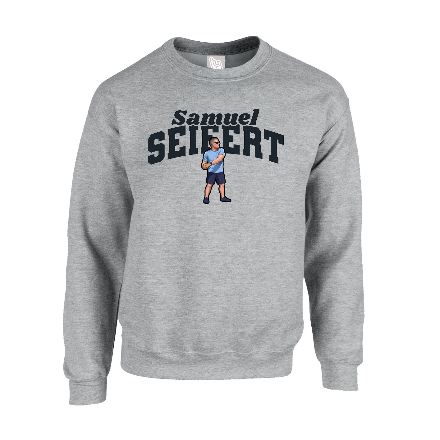 Fleece Crew — Signature Arch in Grey