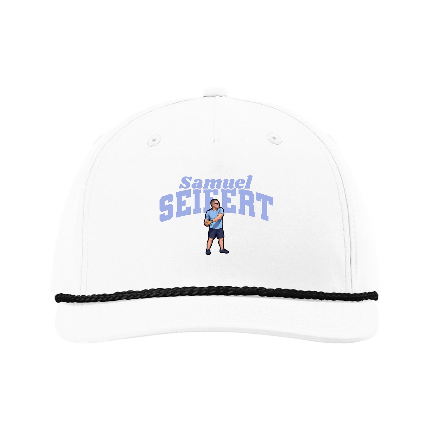 Five-Panel Classic Rope Cap — Signature Arch in White