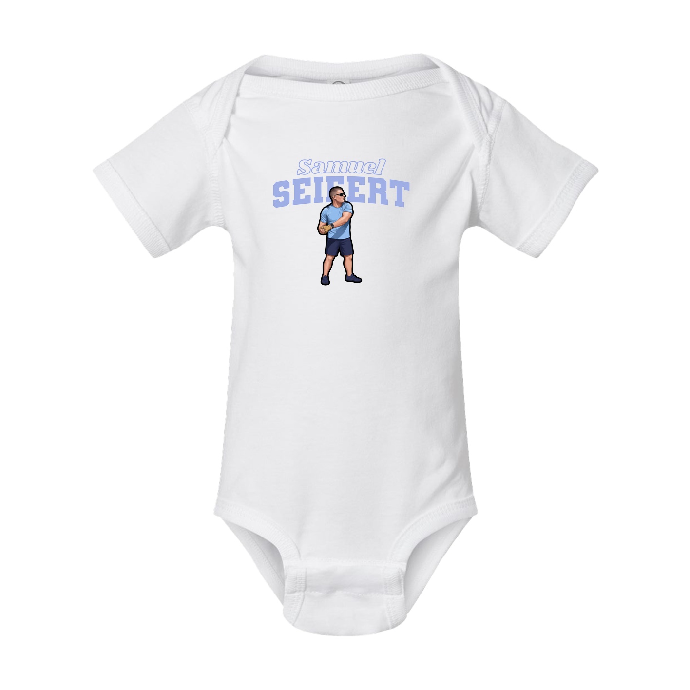 Baby Onesie — Name Arch in White