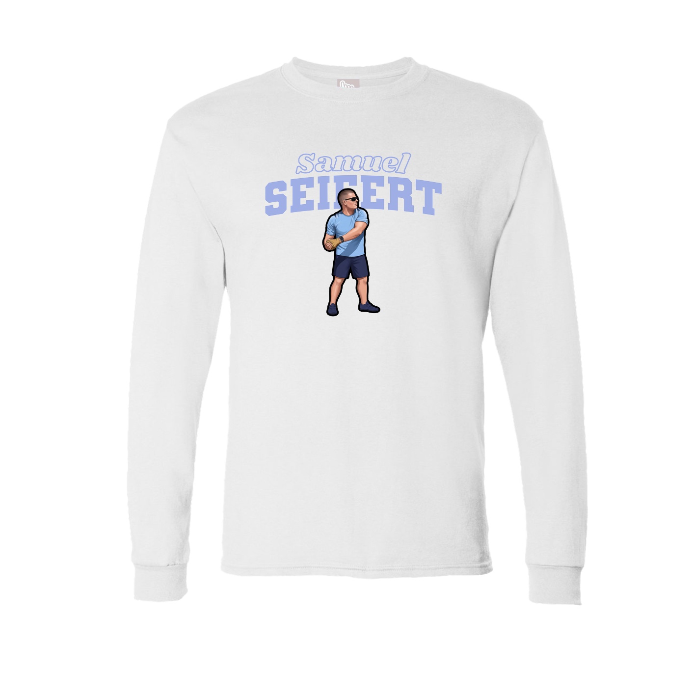 Long Sleeve Tee — Name Arch in White