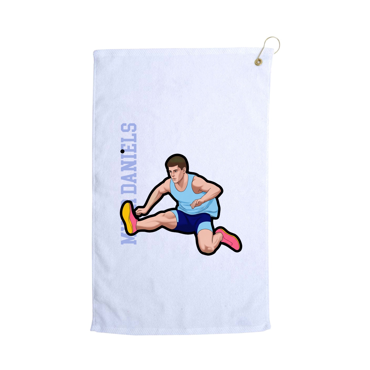Golf Towel — Name Vertical in White