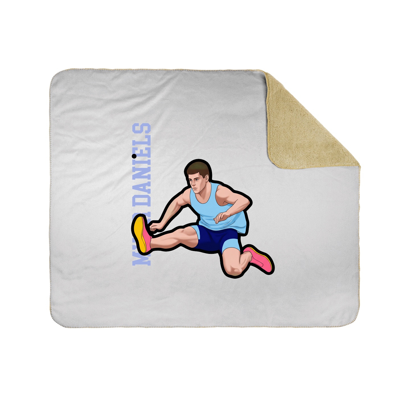 Throw Blanket — Name Vertical in White