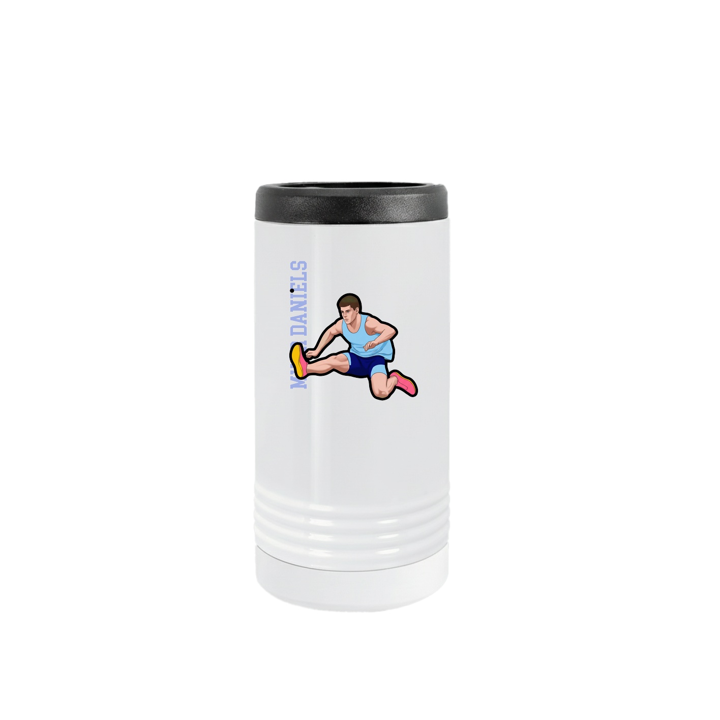 Slim Beverage Holder — Name Vertical in White