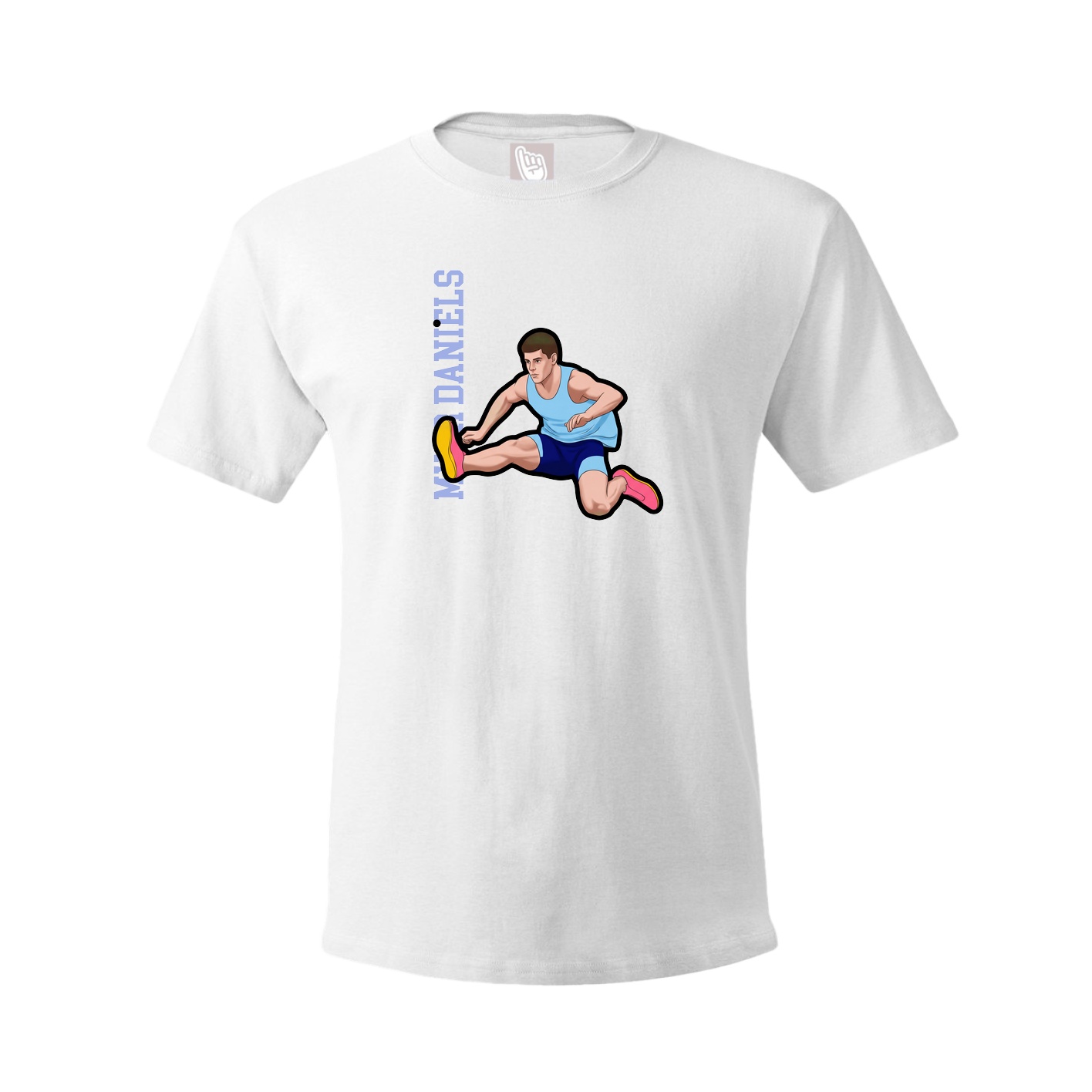 Youth Tee — Name Vertical in White