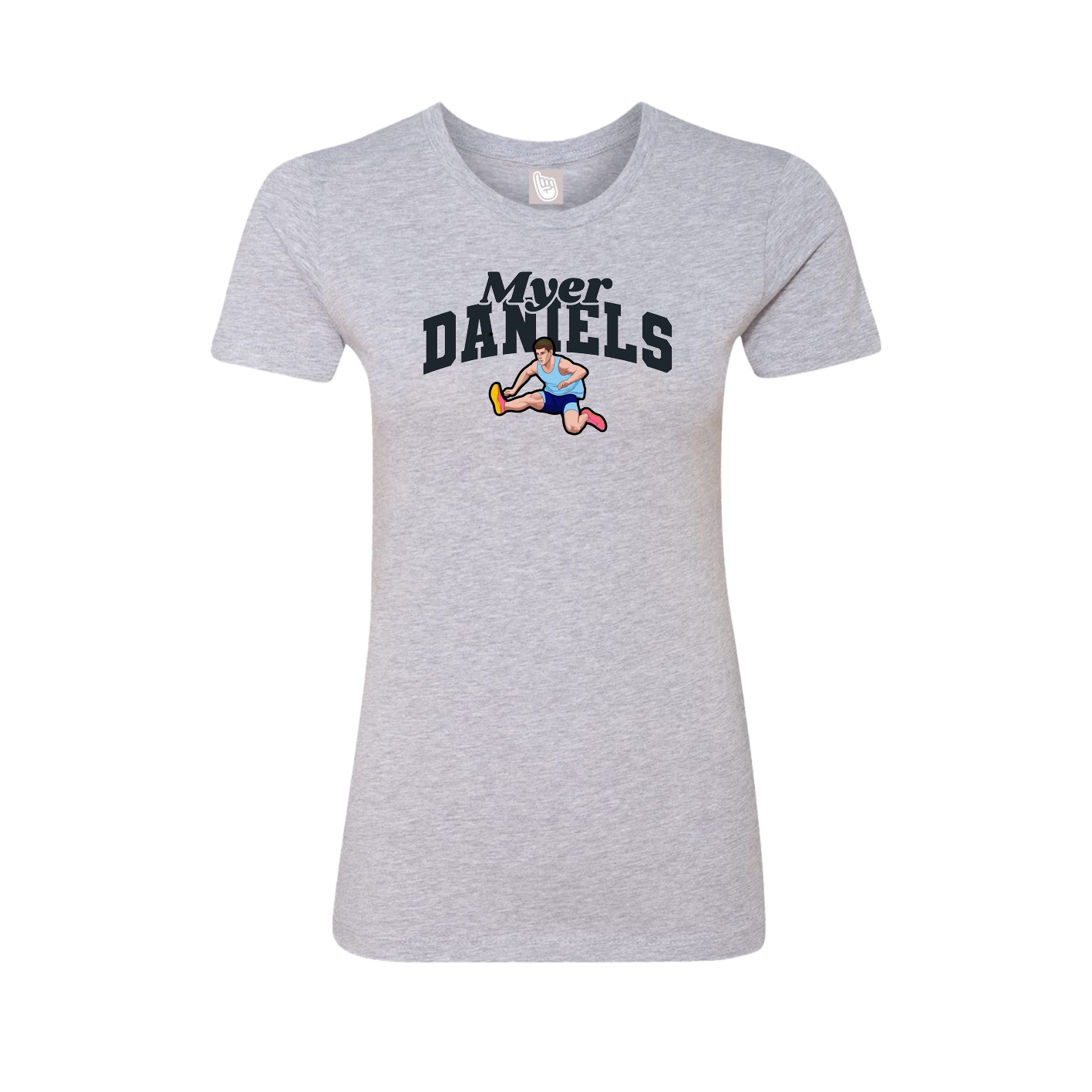 Fitted Women's Tee — Signature Arch in Grey