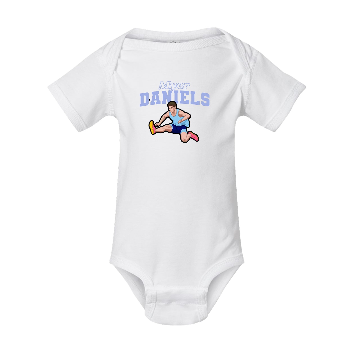 Baby Onesie — Name Arch in White