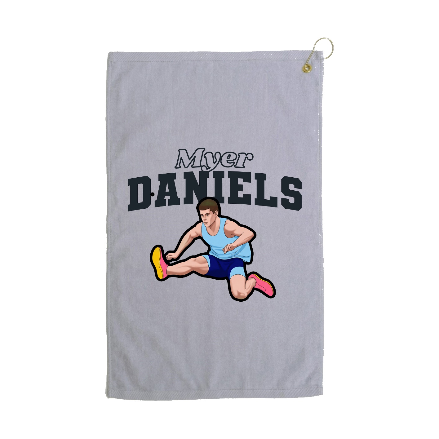 Golf Towel — Name Arch in Grey