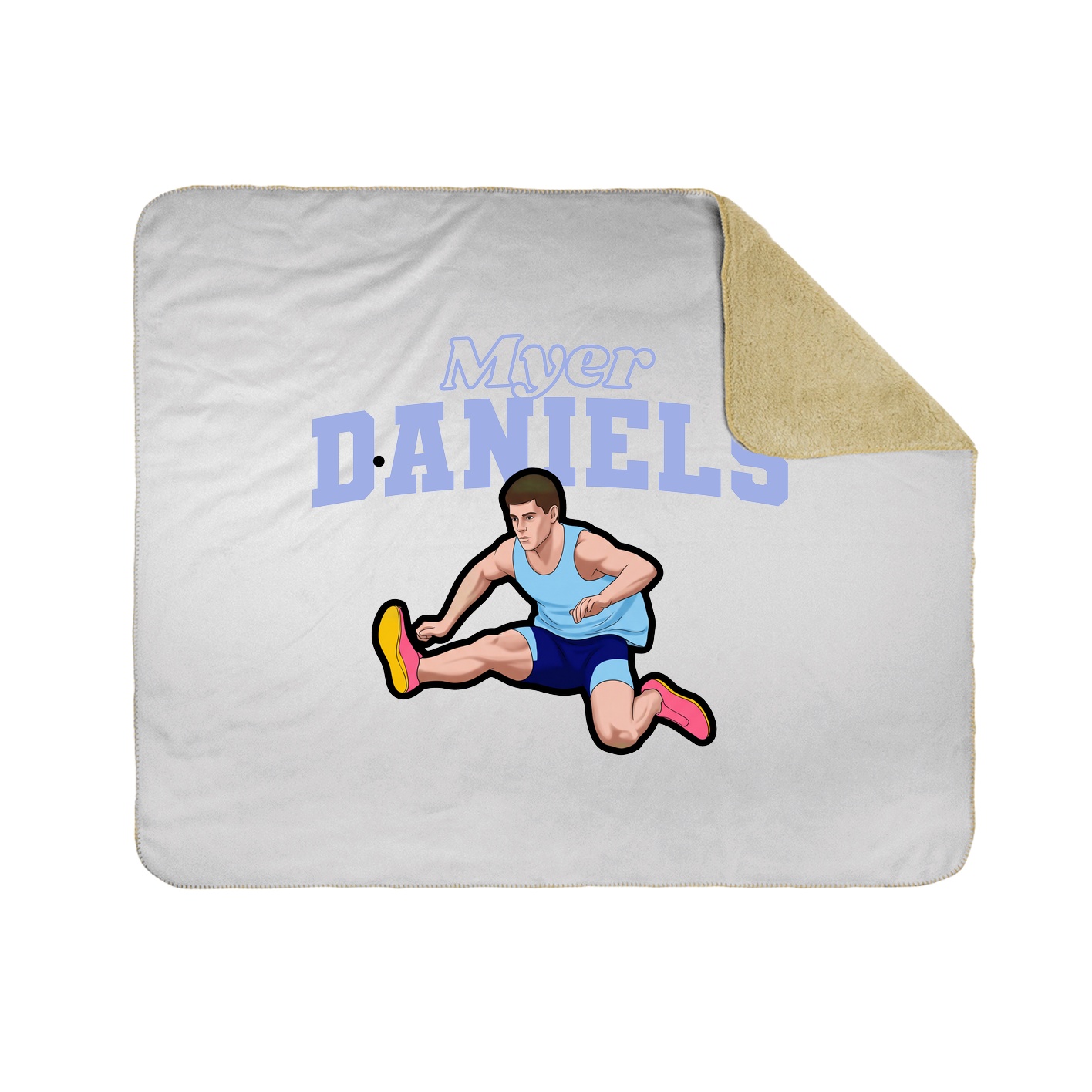 Throw Blanket — Name Arch in White