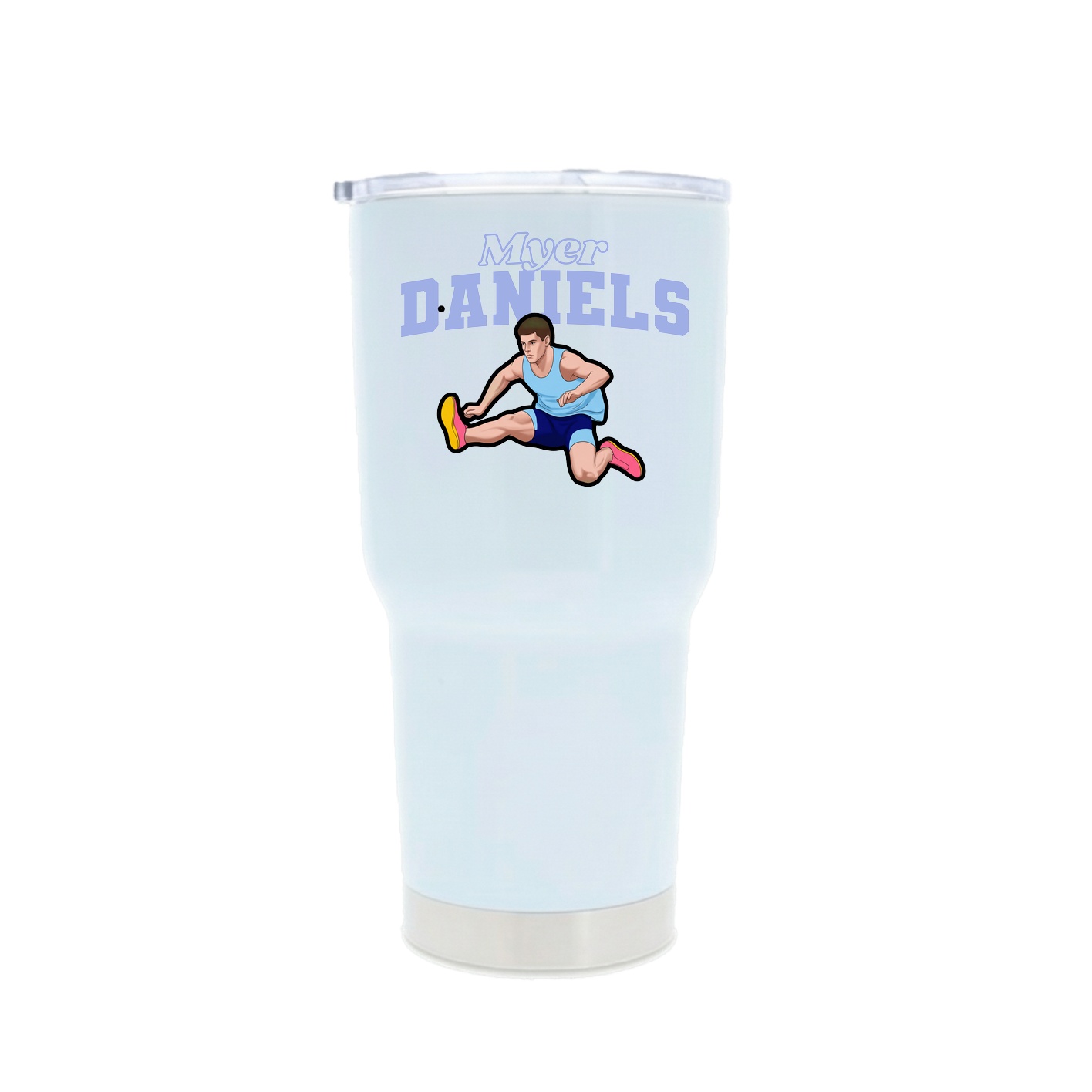 30oz Stainless Steel Tumbler — Name Arch in White