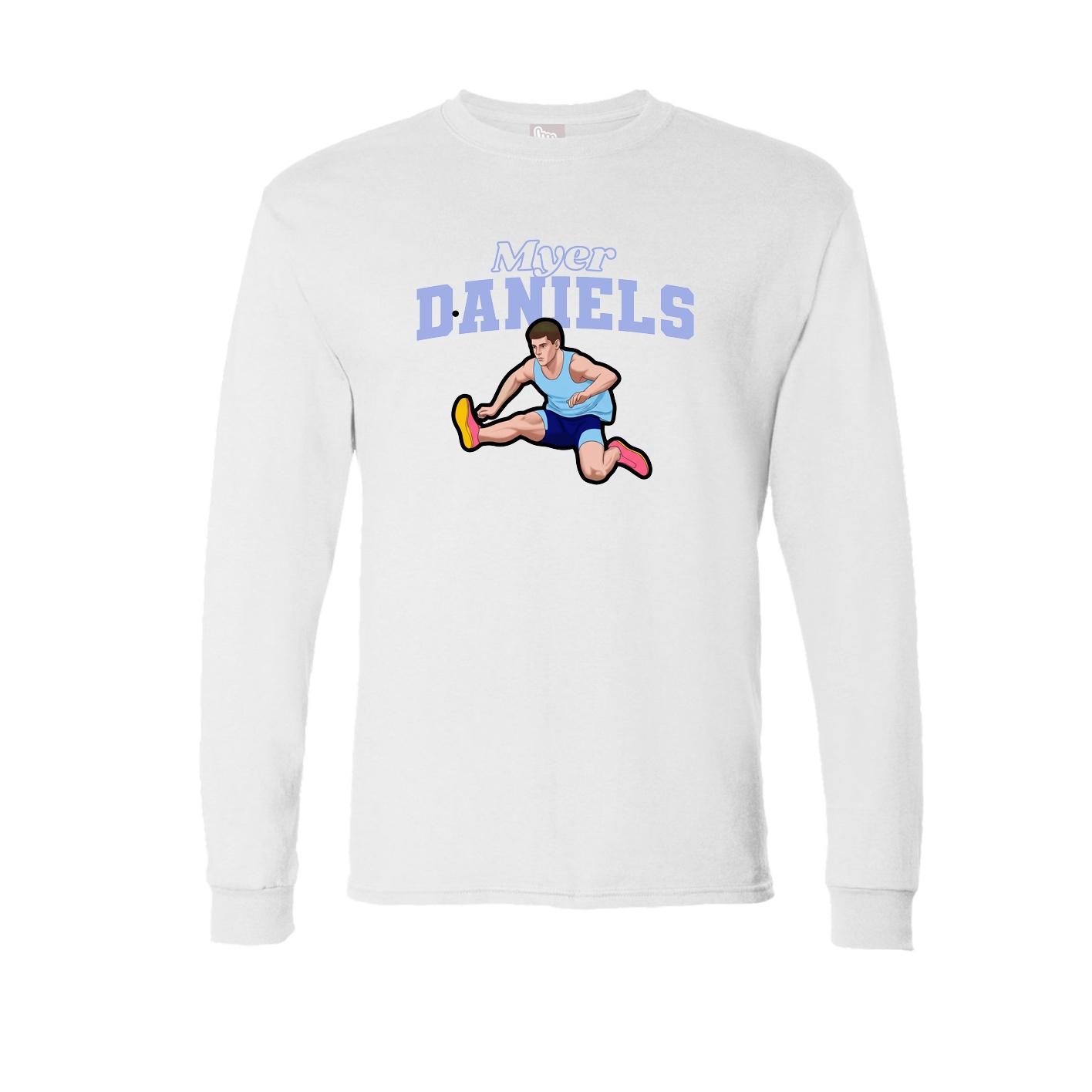 Long Sleeve Tee — Name Arch in White