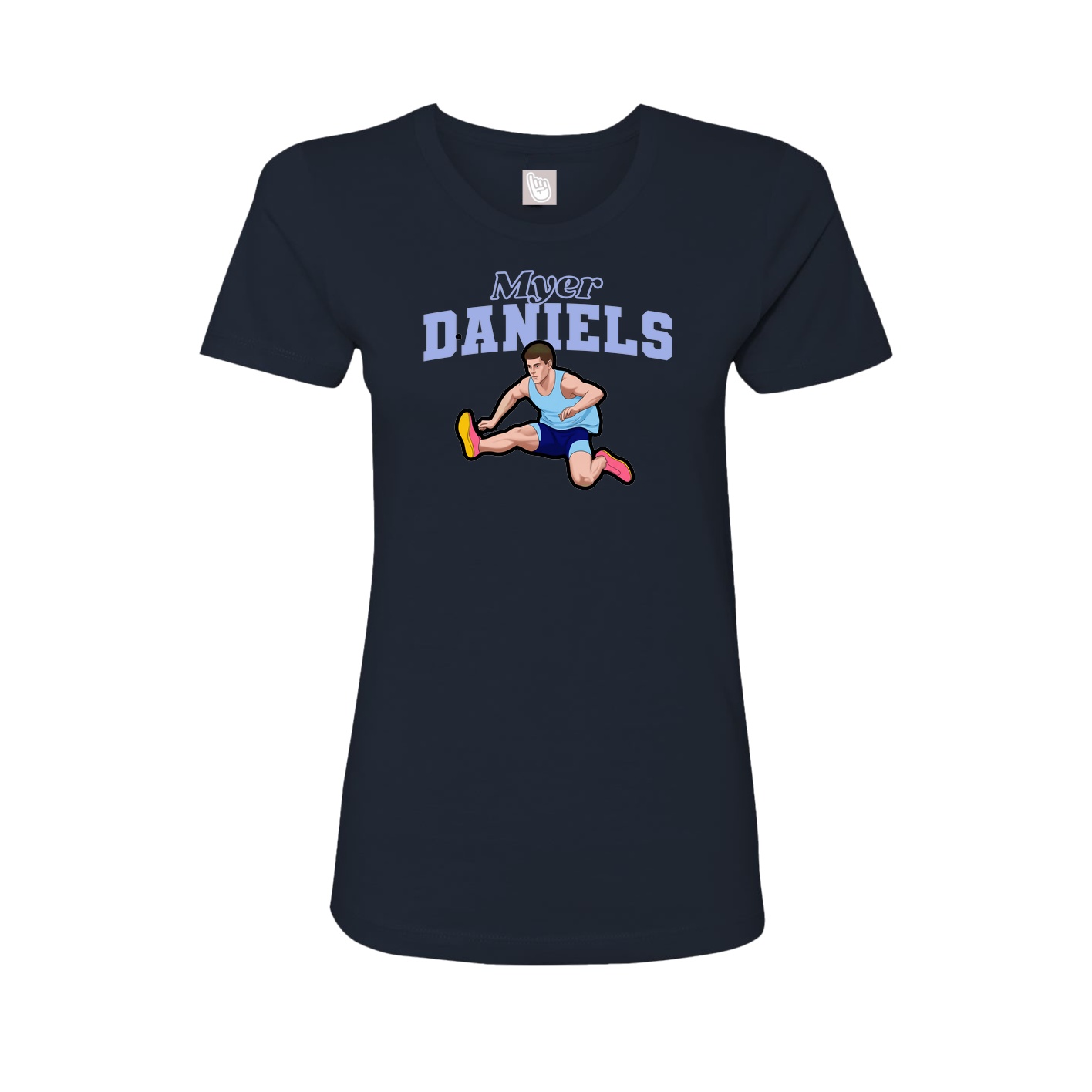 Fitted Women's Tee — Name Arch in Navy