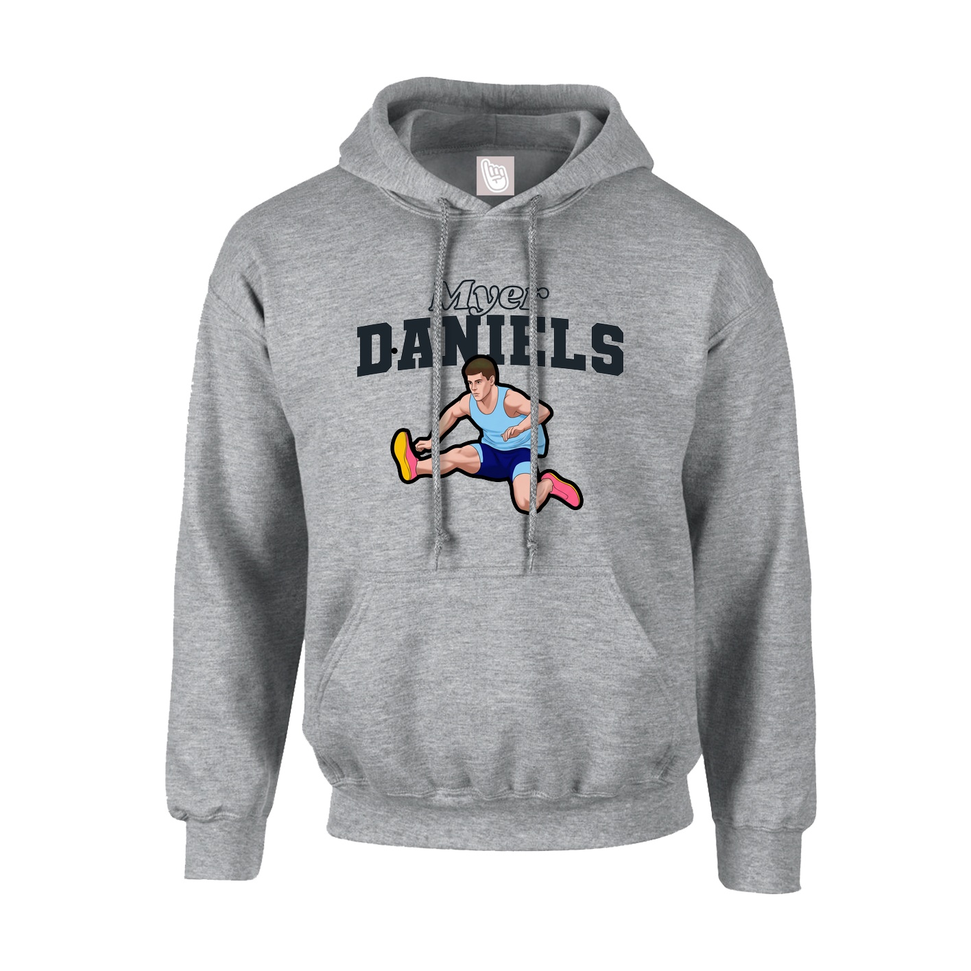 Hoodie — Name Arch in Grey
