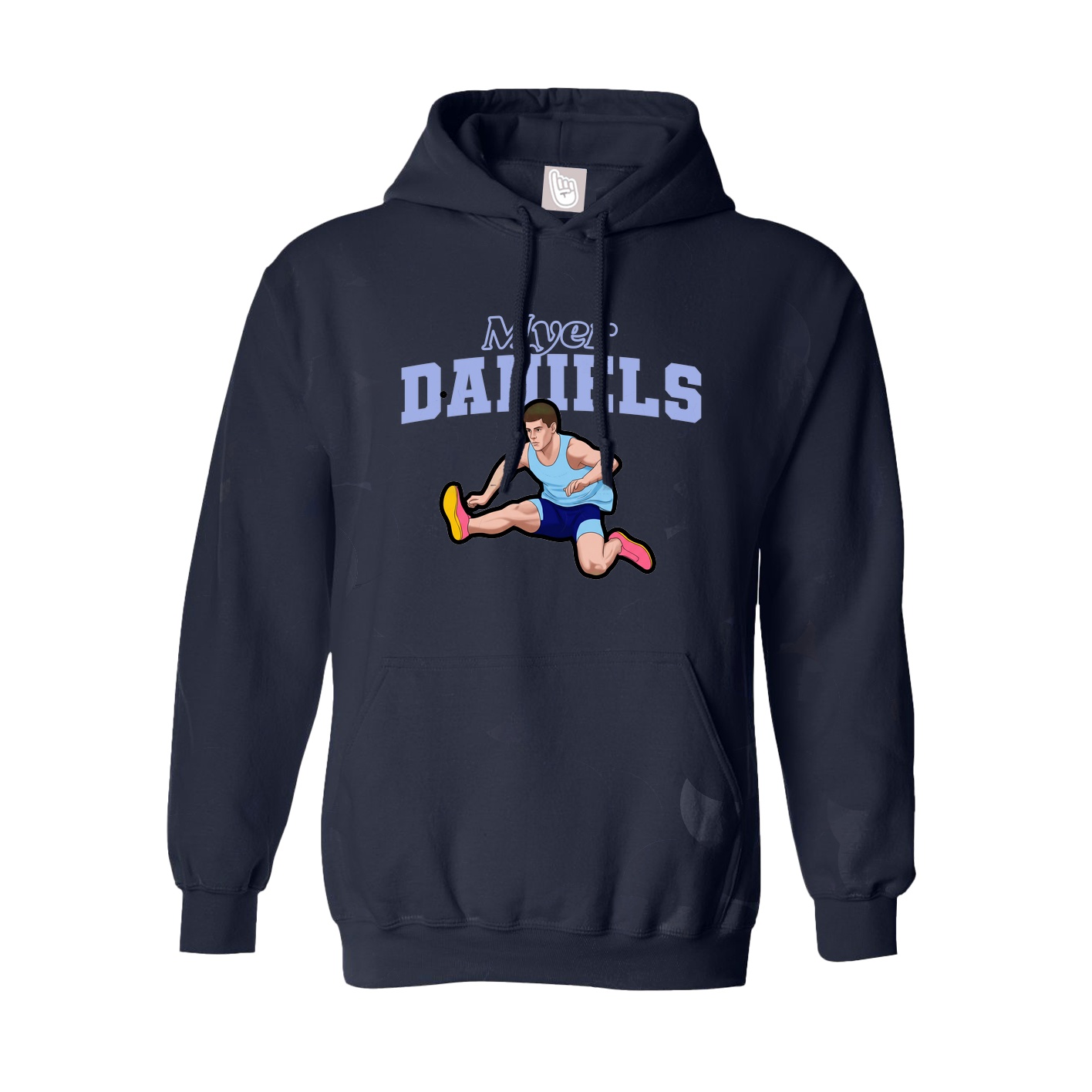 Youth Hoodie — Name Arch in Navy