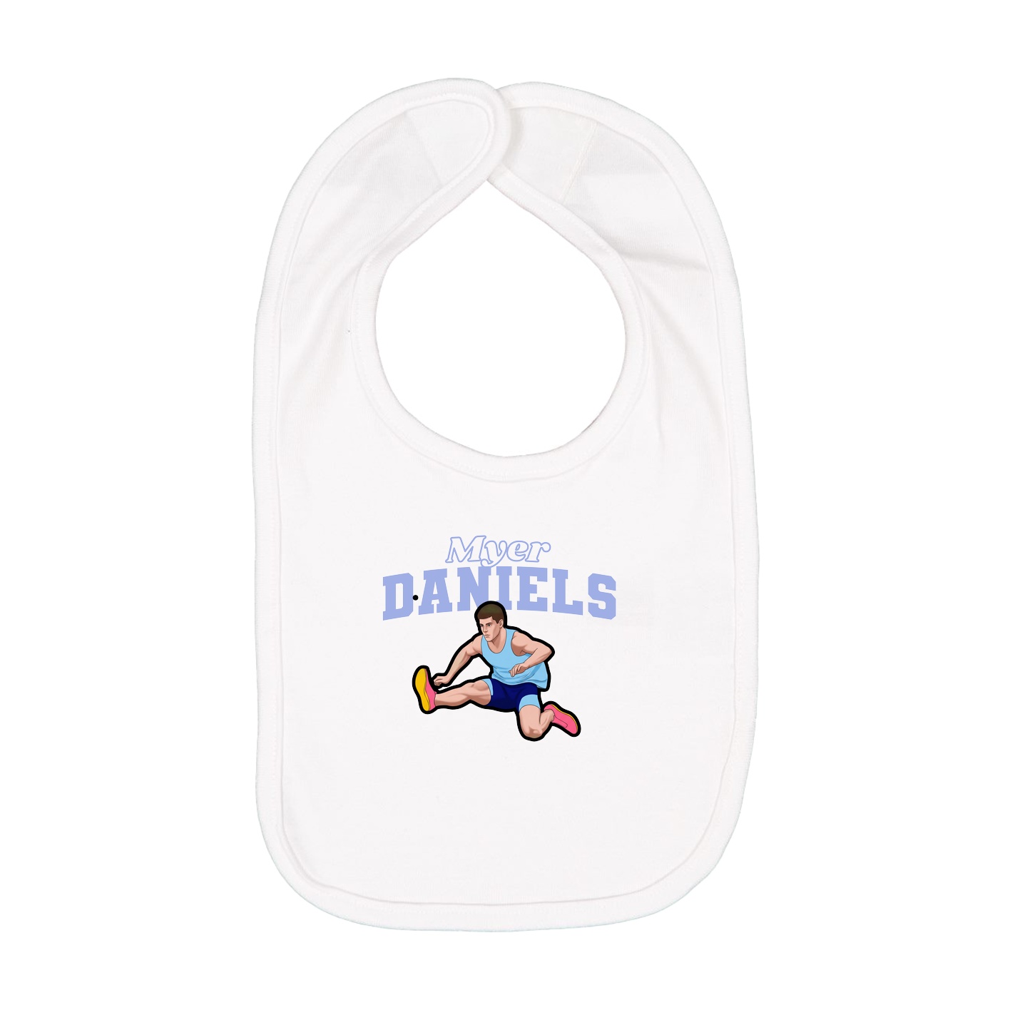 Infant Bib — Name Arch in White