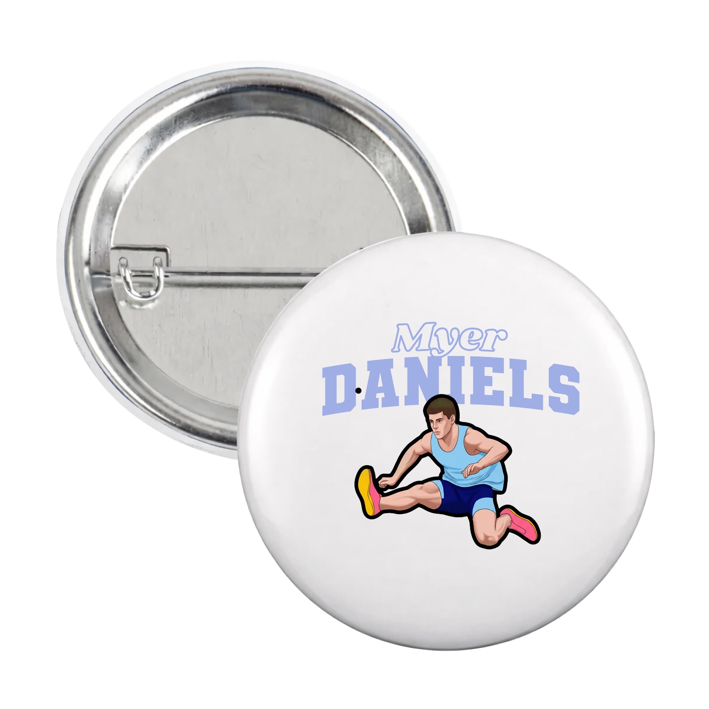 Game Day Button — Name Arch in White