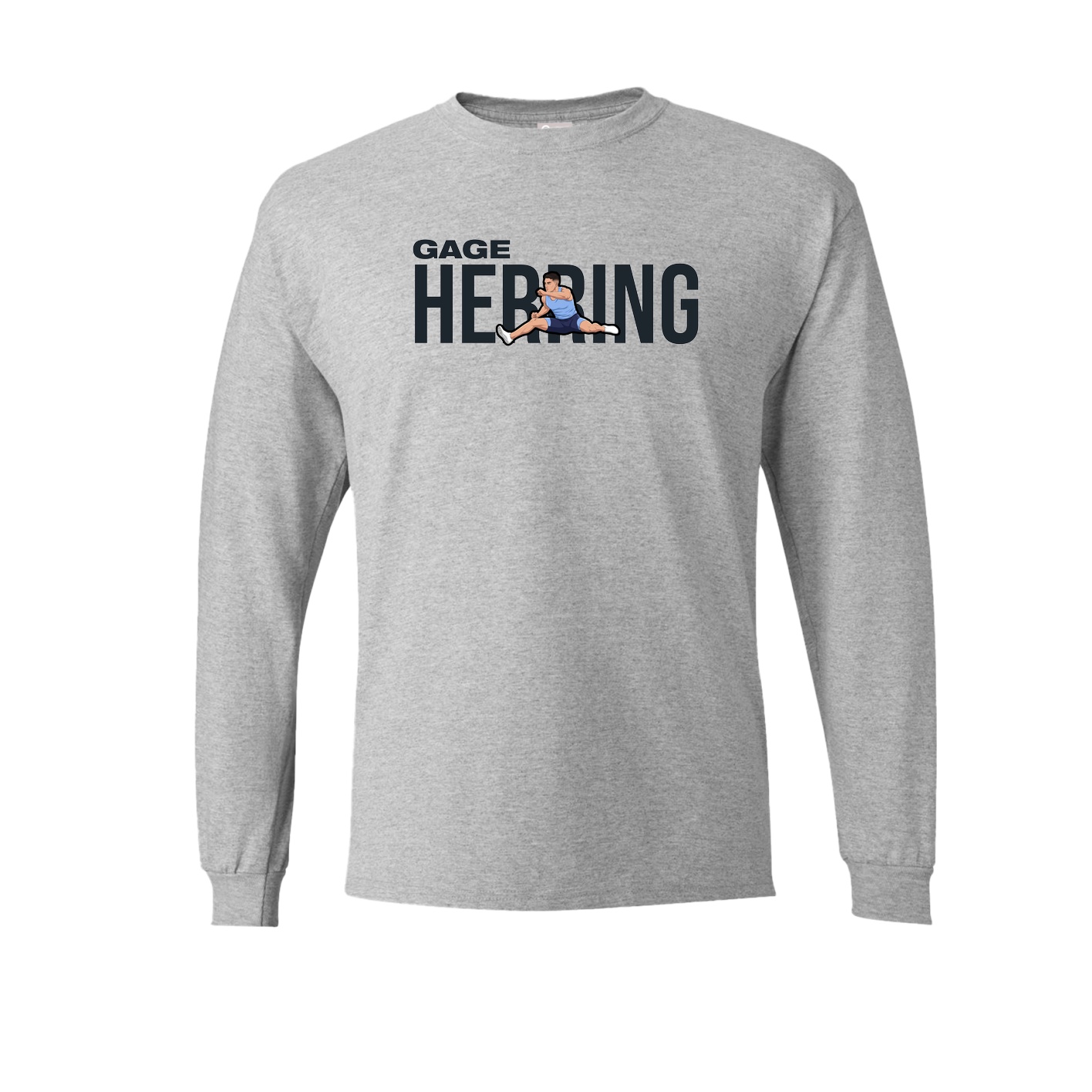 Long Sleeve Tee — Player Name in Grey