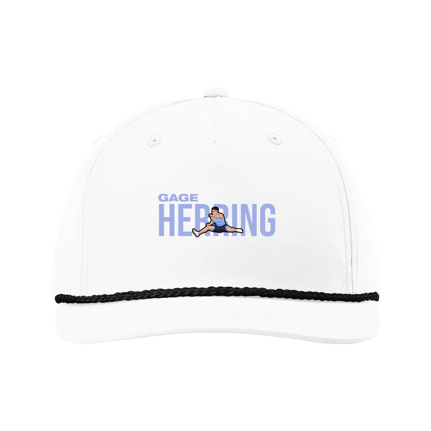 Five-Panel Classic Rope Cap — Player Name in White