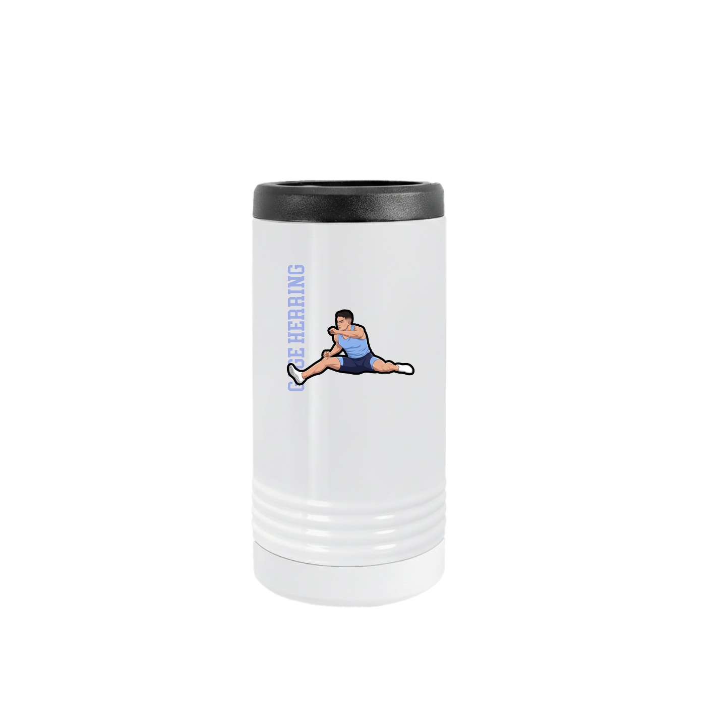 Slim Beverage Holder — Name Vertical in White