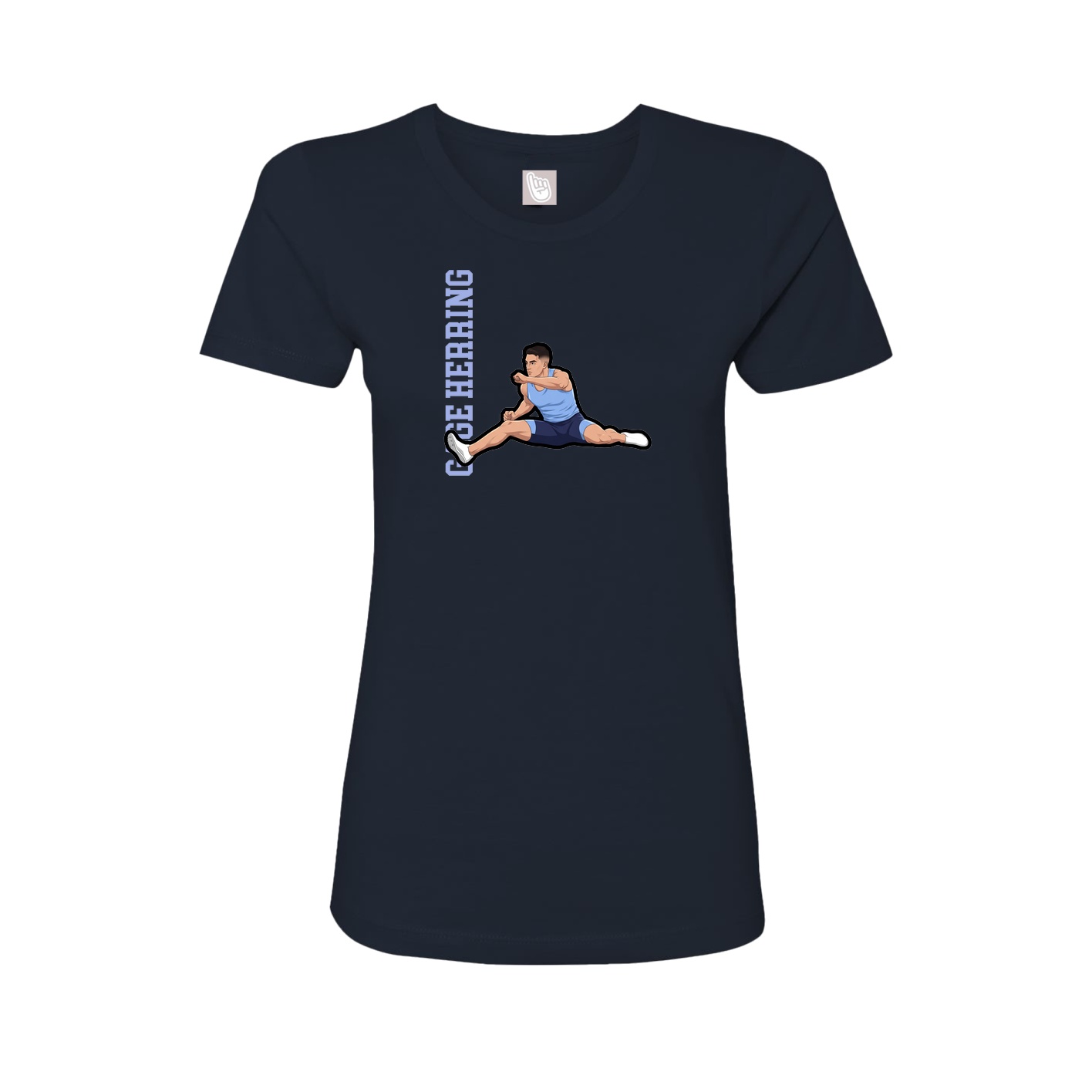 Fitted Women's Tee — Name Vertical in Navy