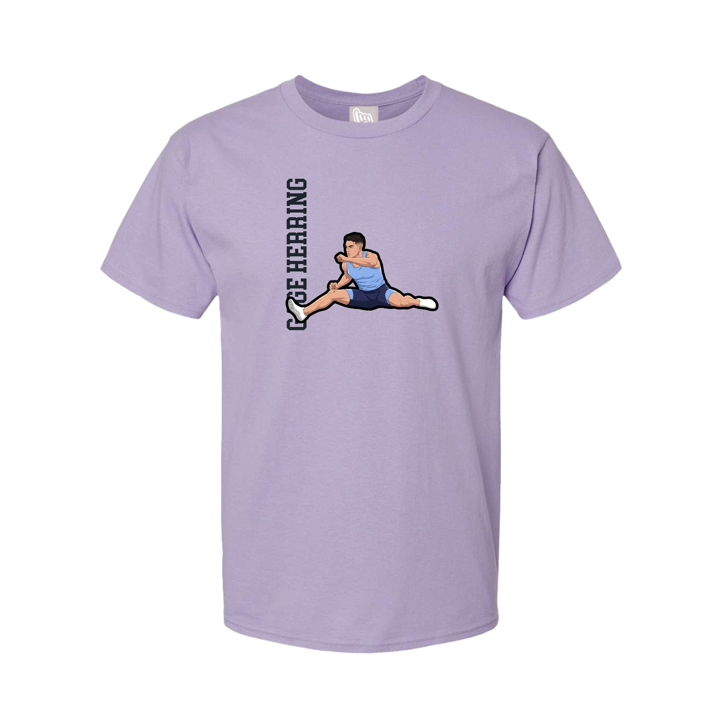 Youth Tee — Name Vertical in Purple