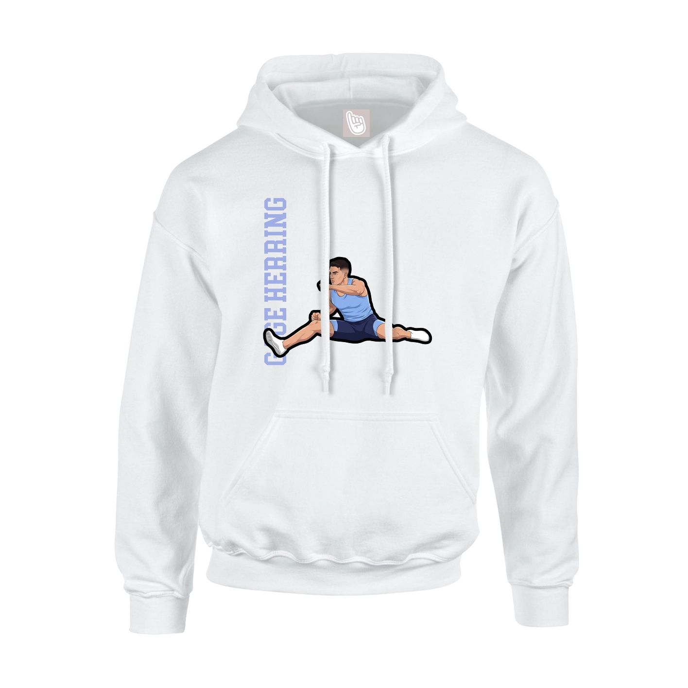 Youth Hoodie — Name Vertical in White