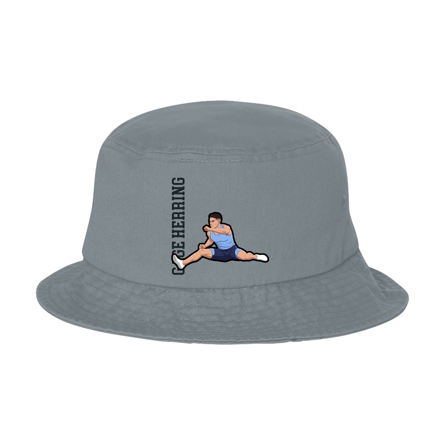 Bucket Cap — Name Vertical in Grey