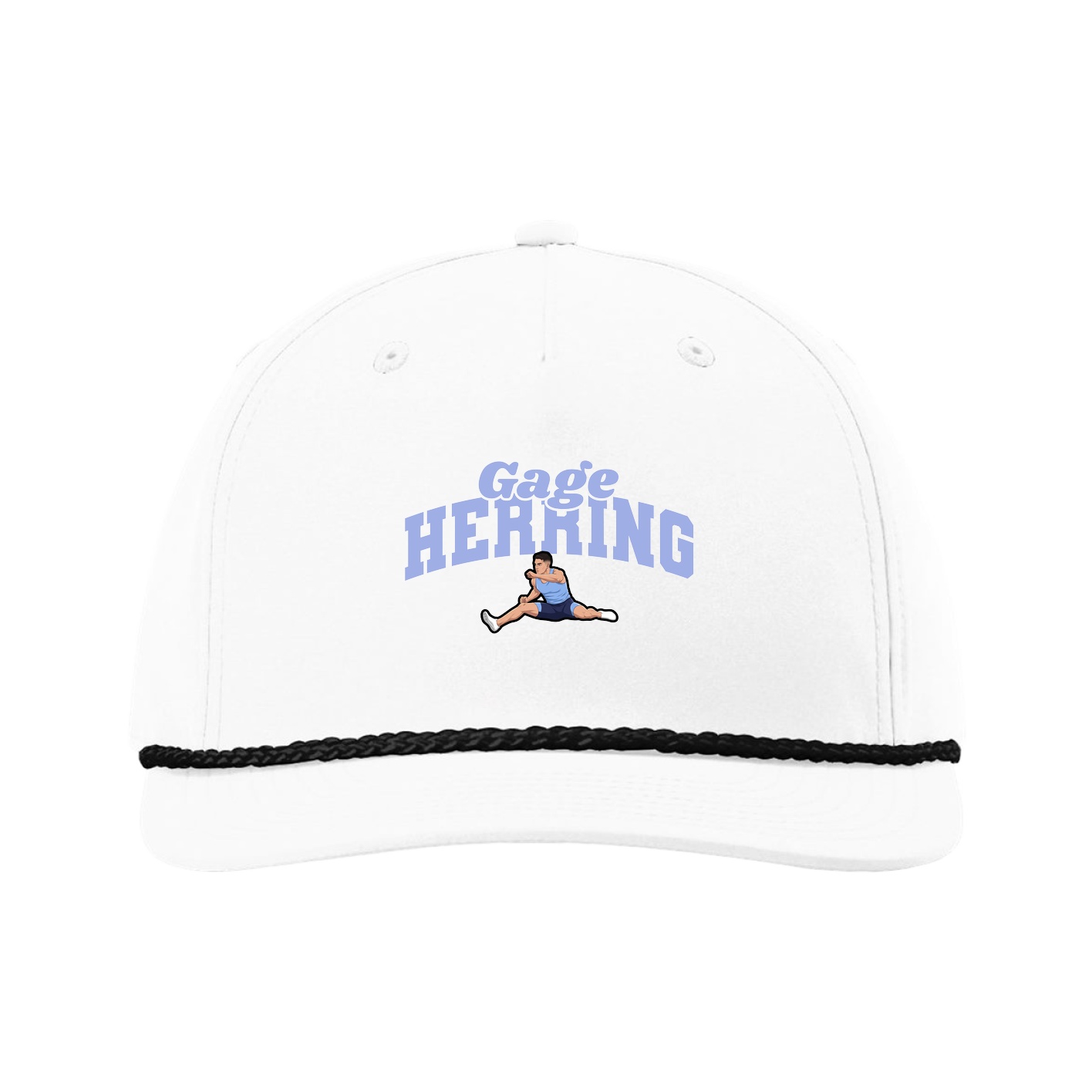 Five-Panel Classic Rope Cap — Signature Arch in White