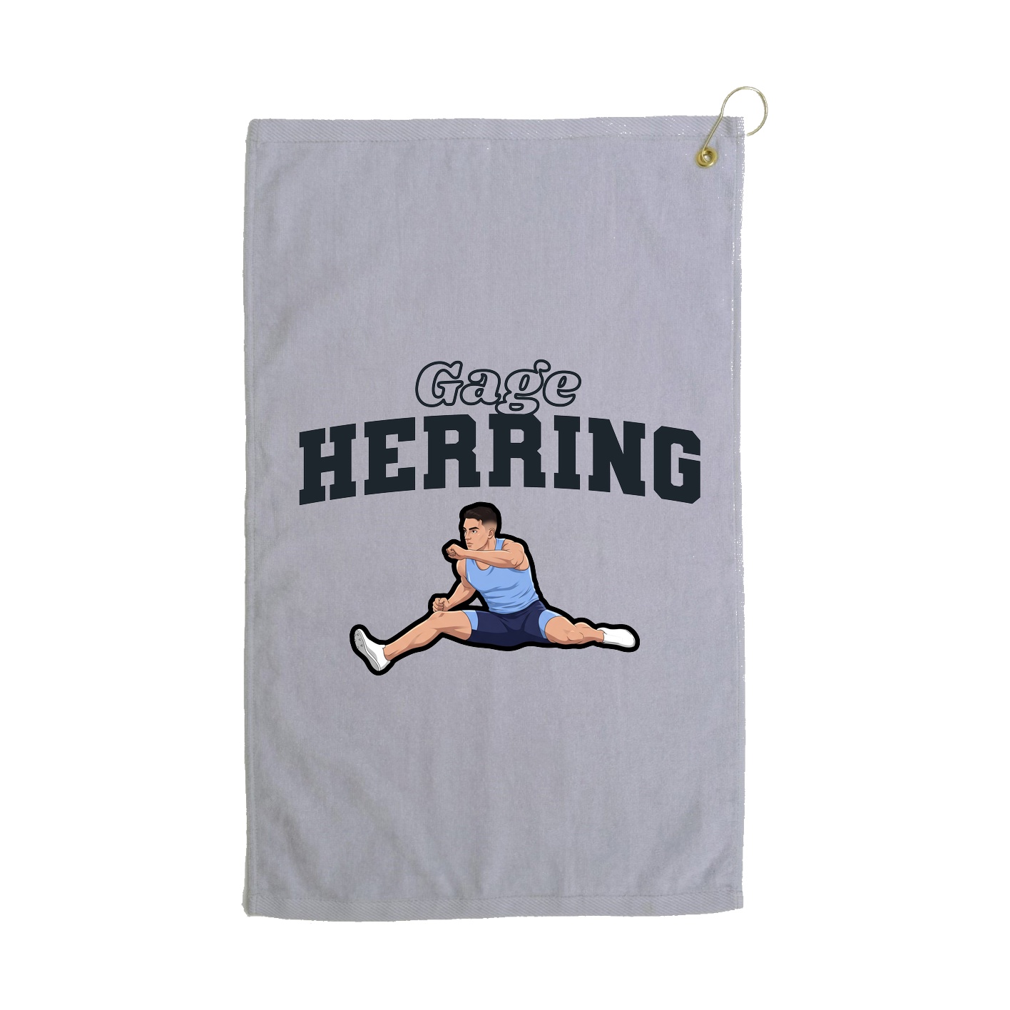 Golf Towel — Name Arch in Grey
