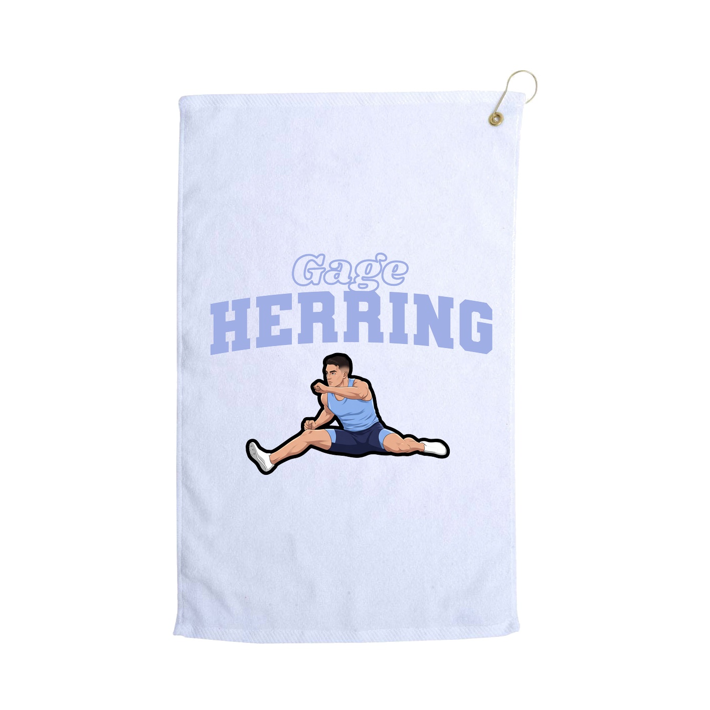 Golf Towel — Name Arch in White