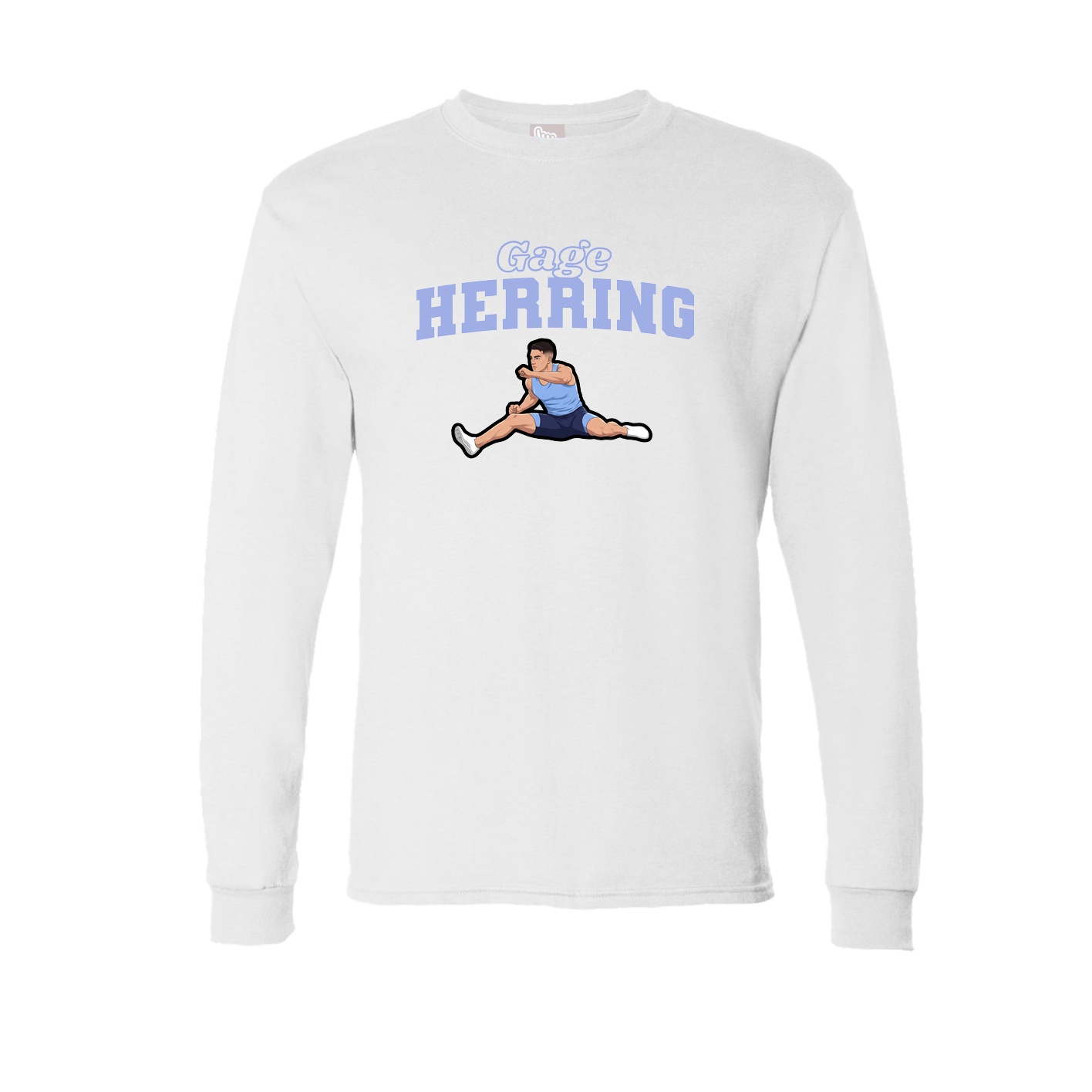 Long Sleeve Tee — Name Arch in White