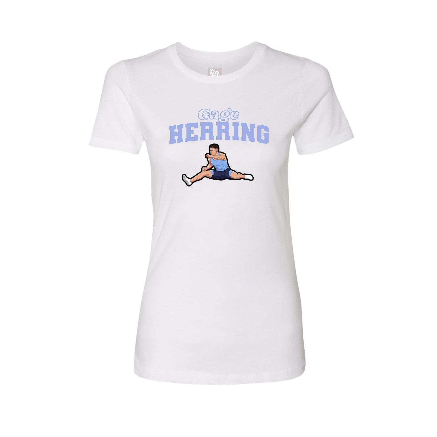 Fitted Women's Tee — Name Arch in White