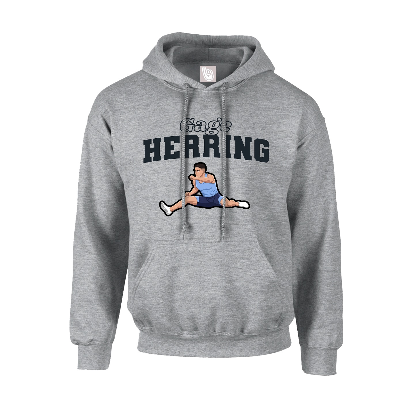 Youth Hoodie — Name Arch in Grey