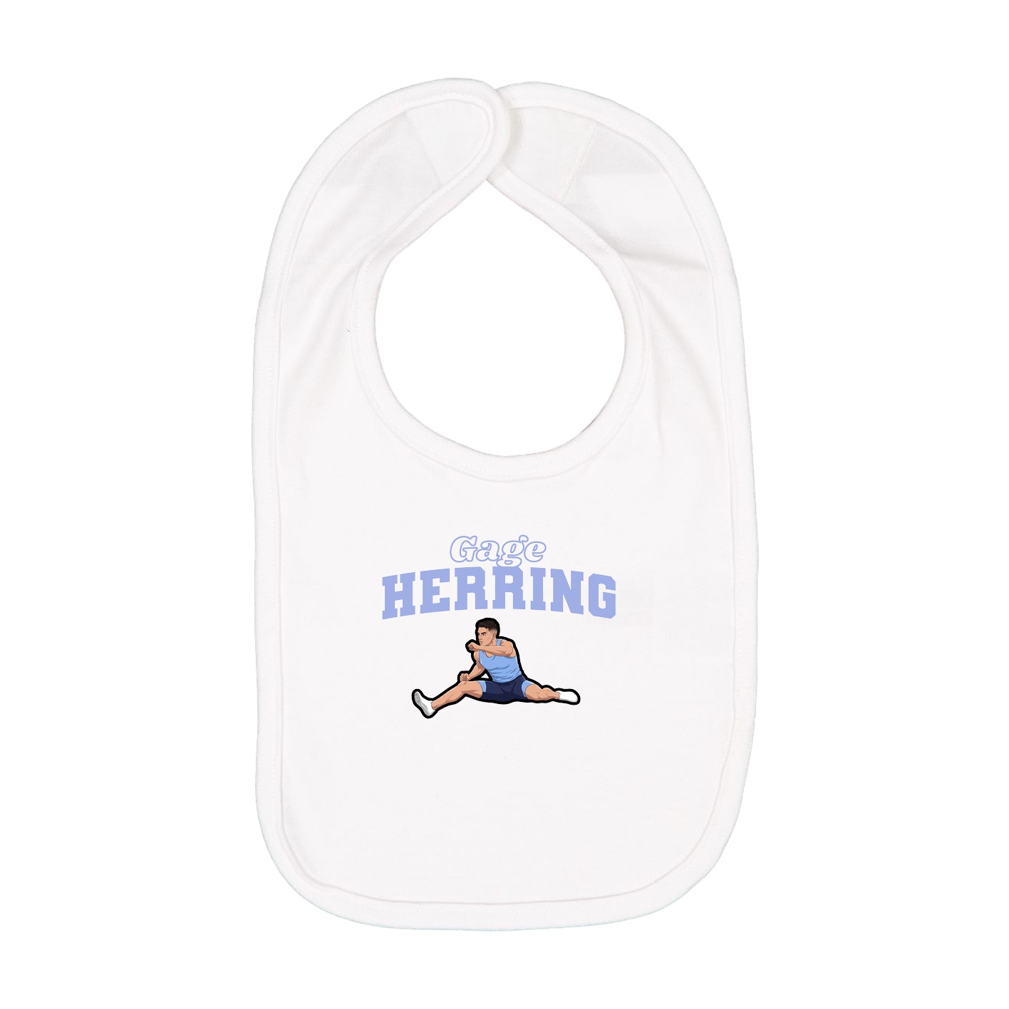 Infant Bib — Name Arch in White