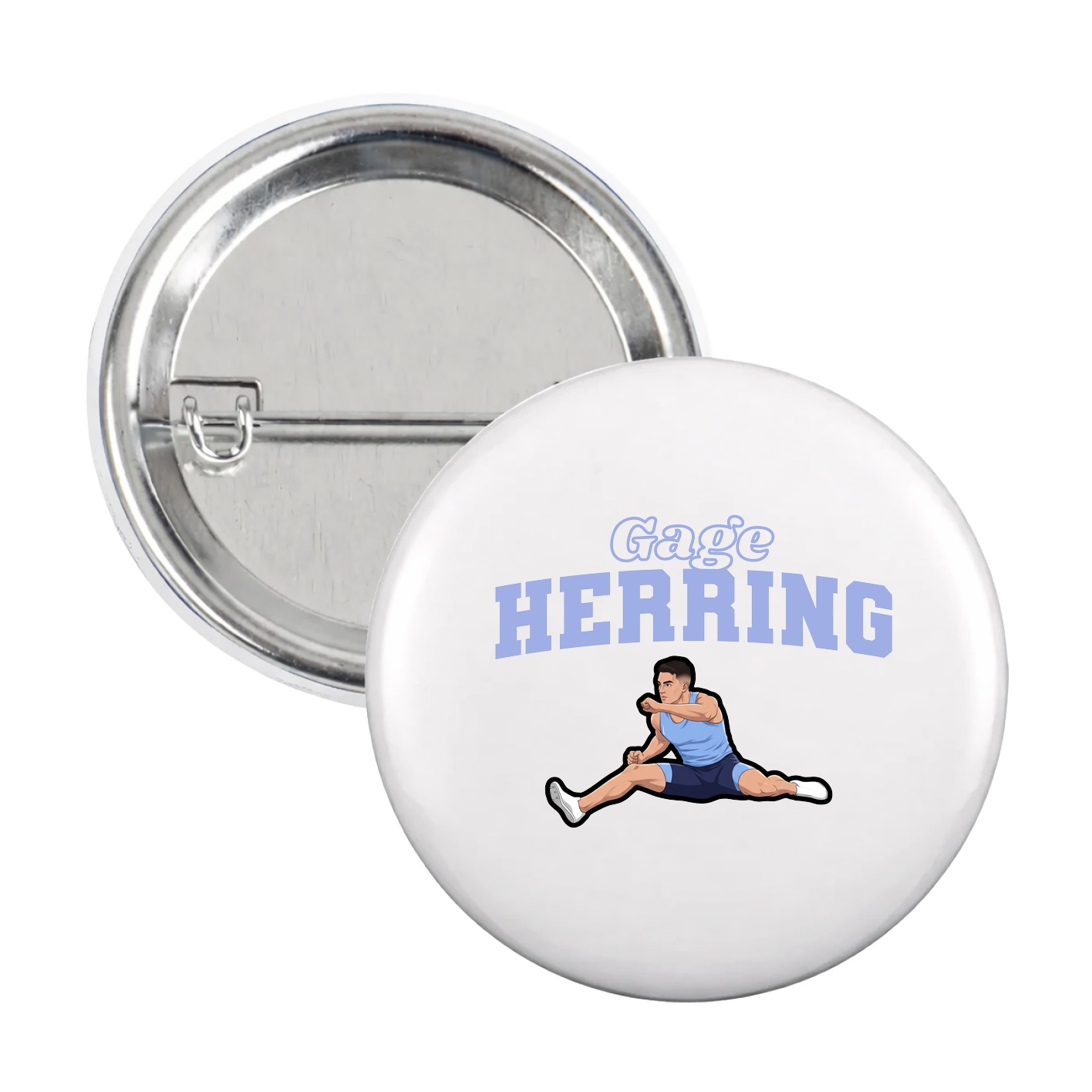 Game Day Button — Name Arch in White