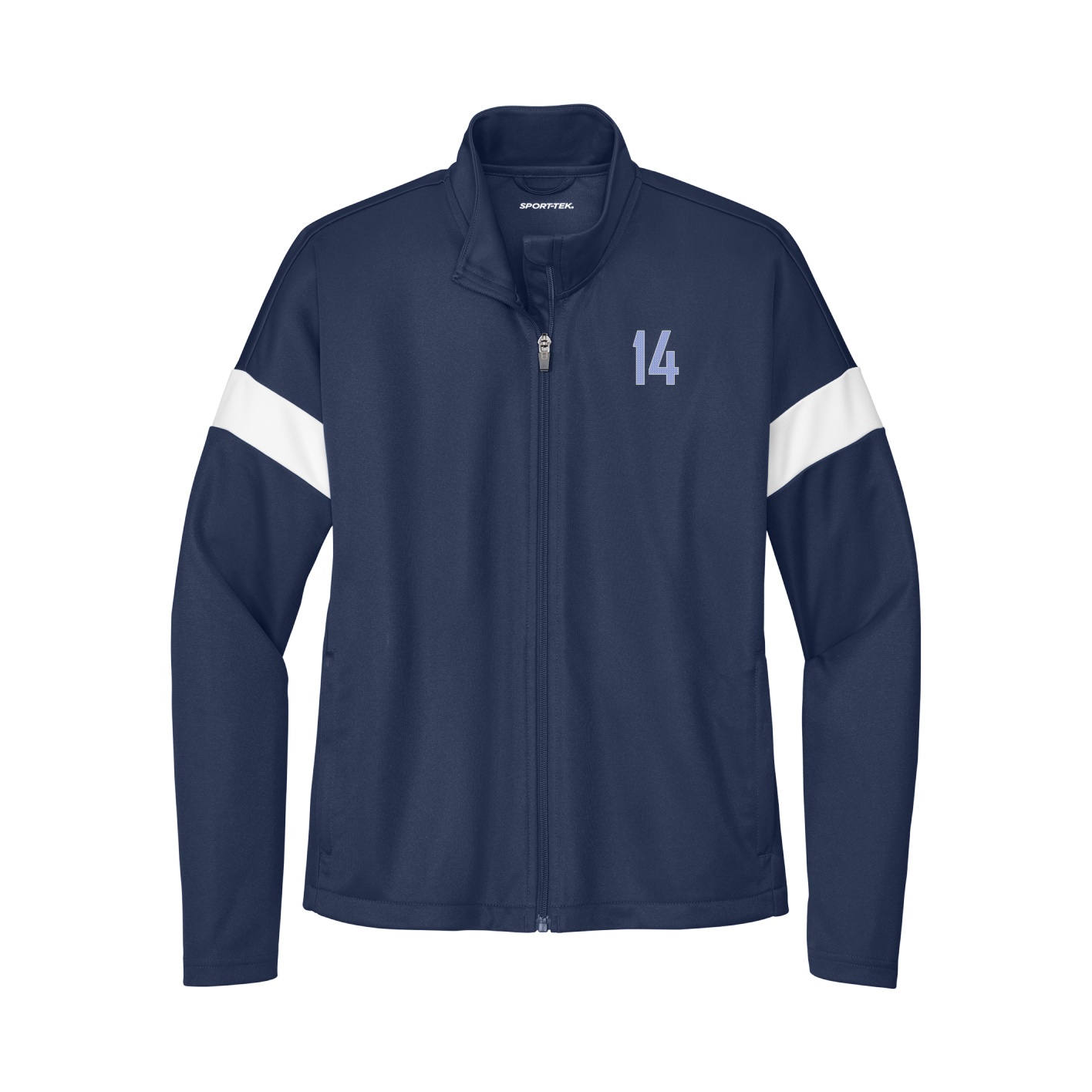 Womens Team Travel Full-Zip Jacket — Front Shirsy in Navy/White