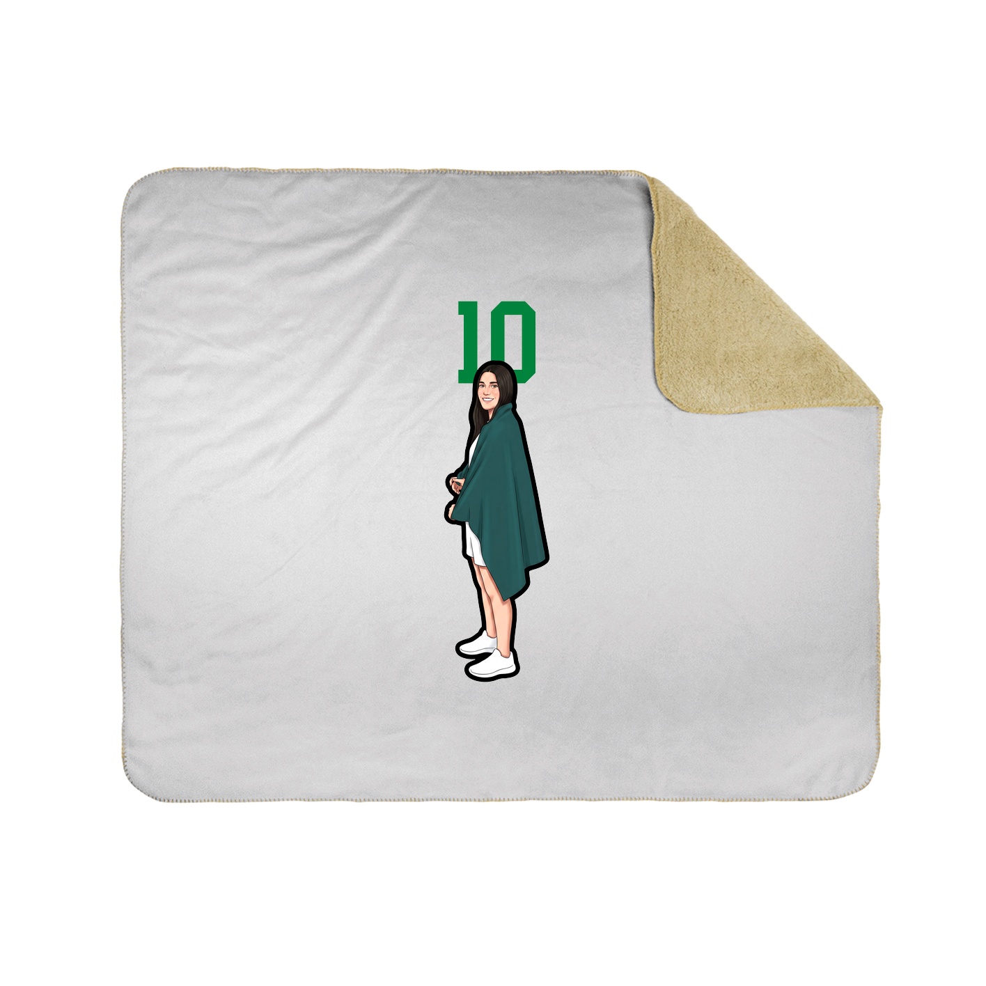 Throw Blanket — Number Top in White