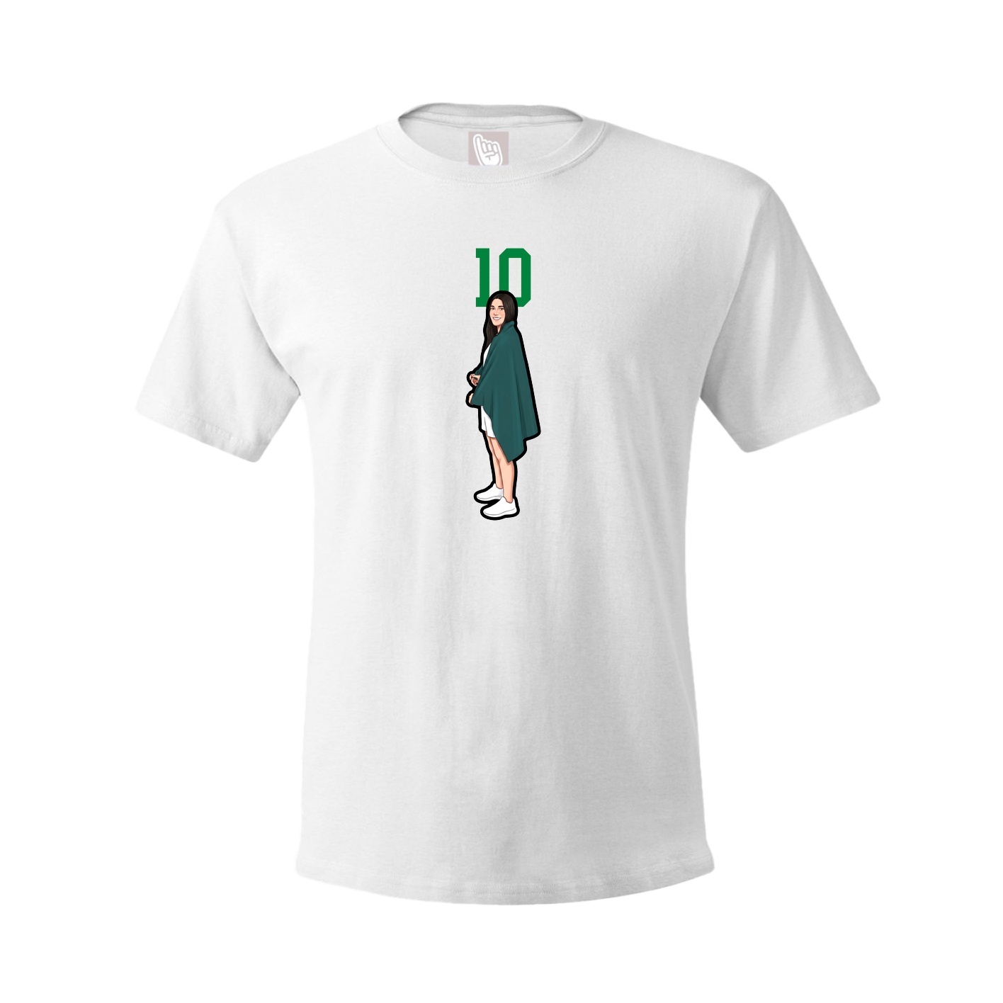 Youth Tee — Number Top in White