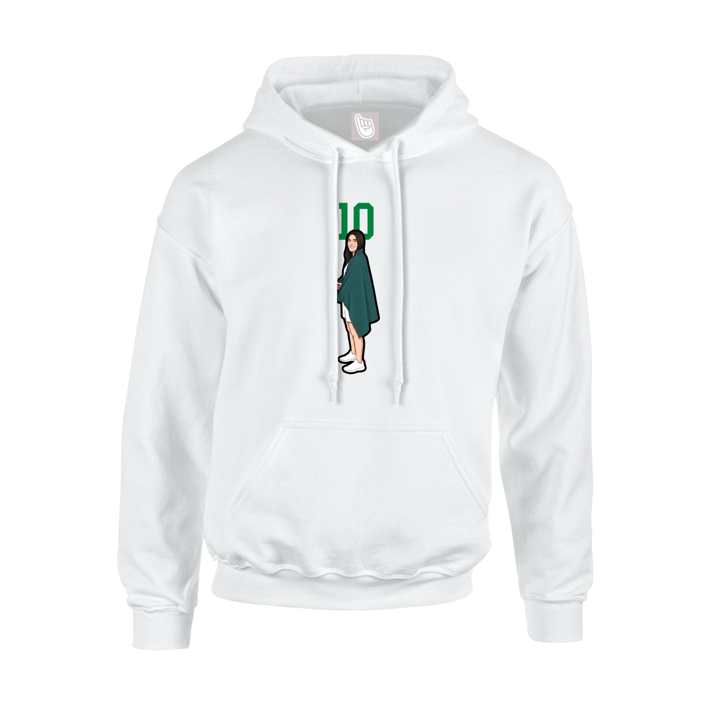 Hoodie — Number Top in White