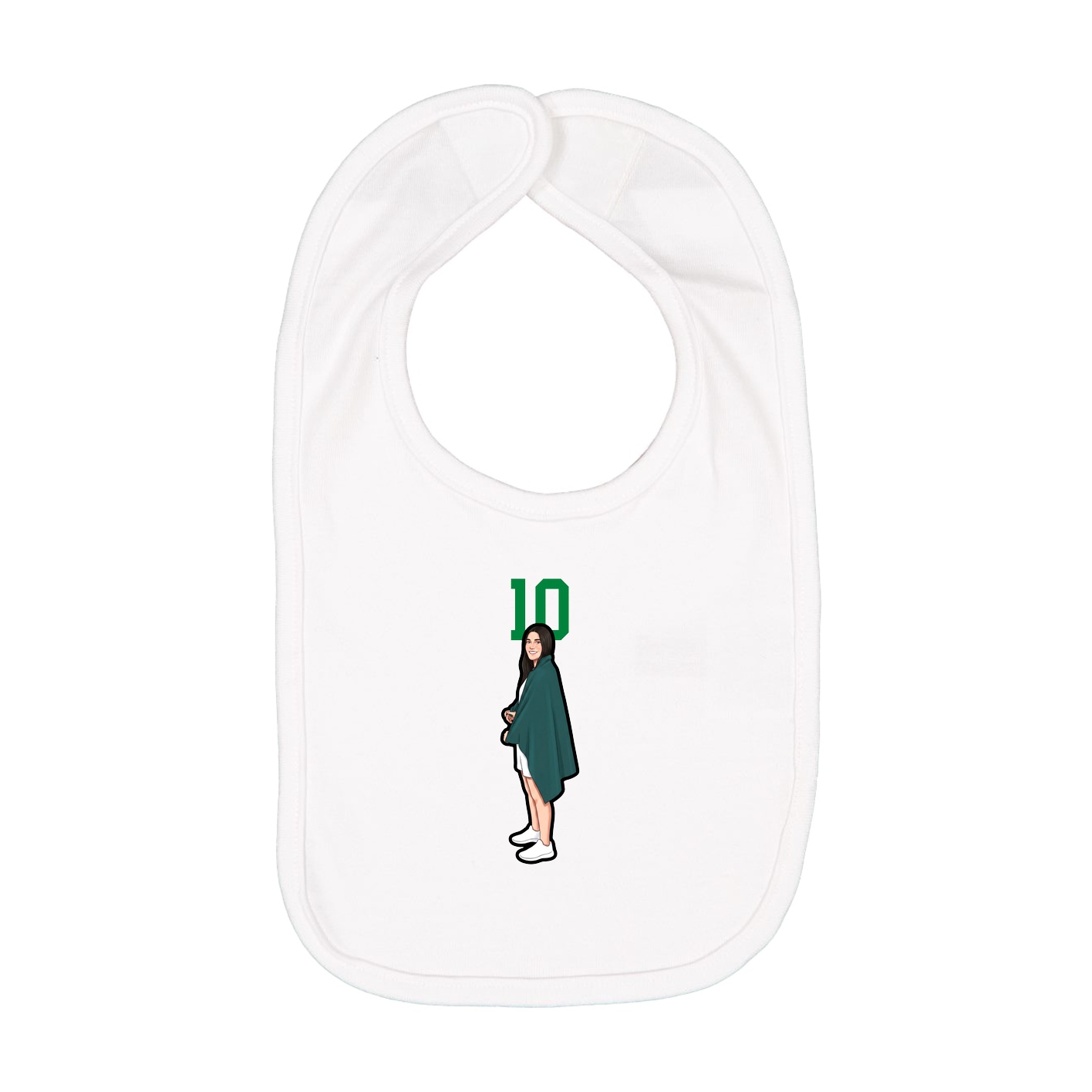 Infant Bib — Number Top in White