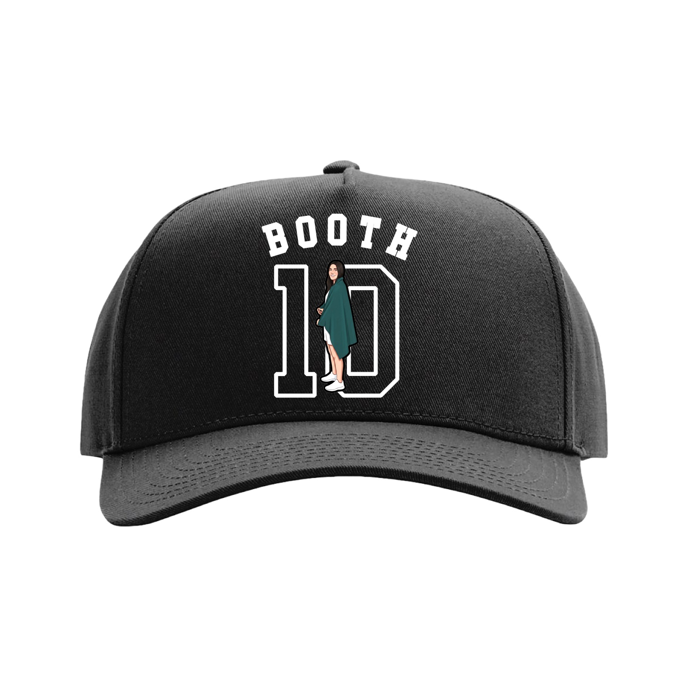 Full Fabric Five-Panel Champ Cap — Shirsey Arch in Black