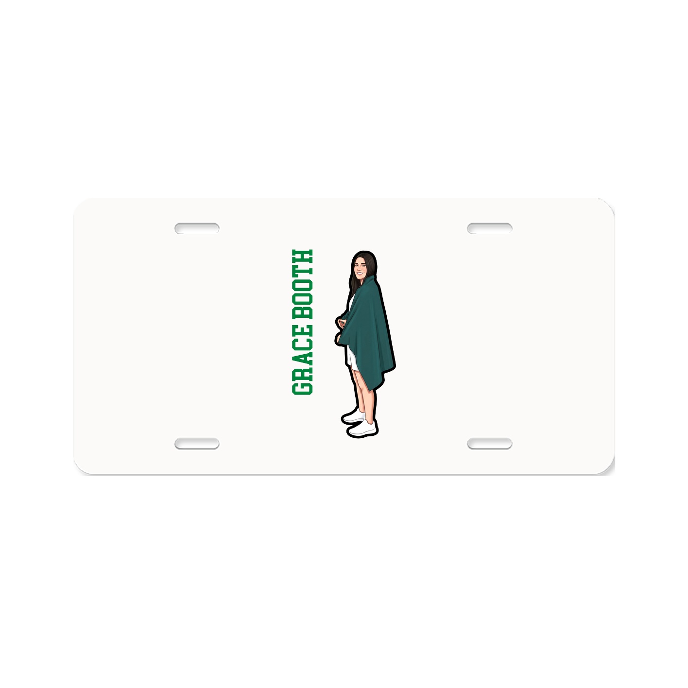 License Plate — Name Vertical in Classic